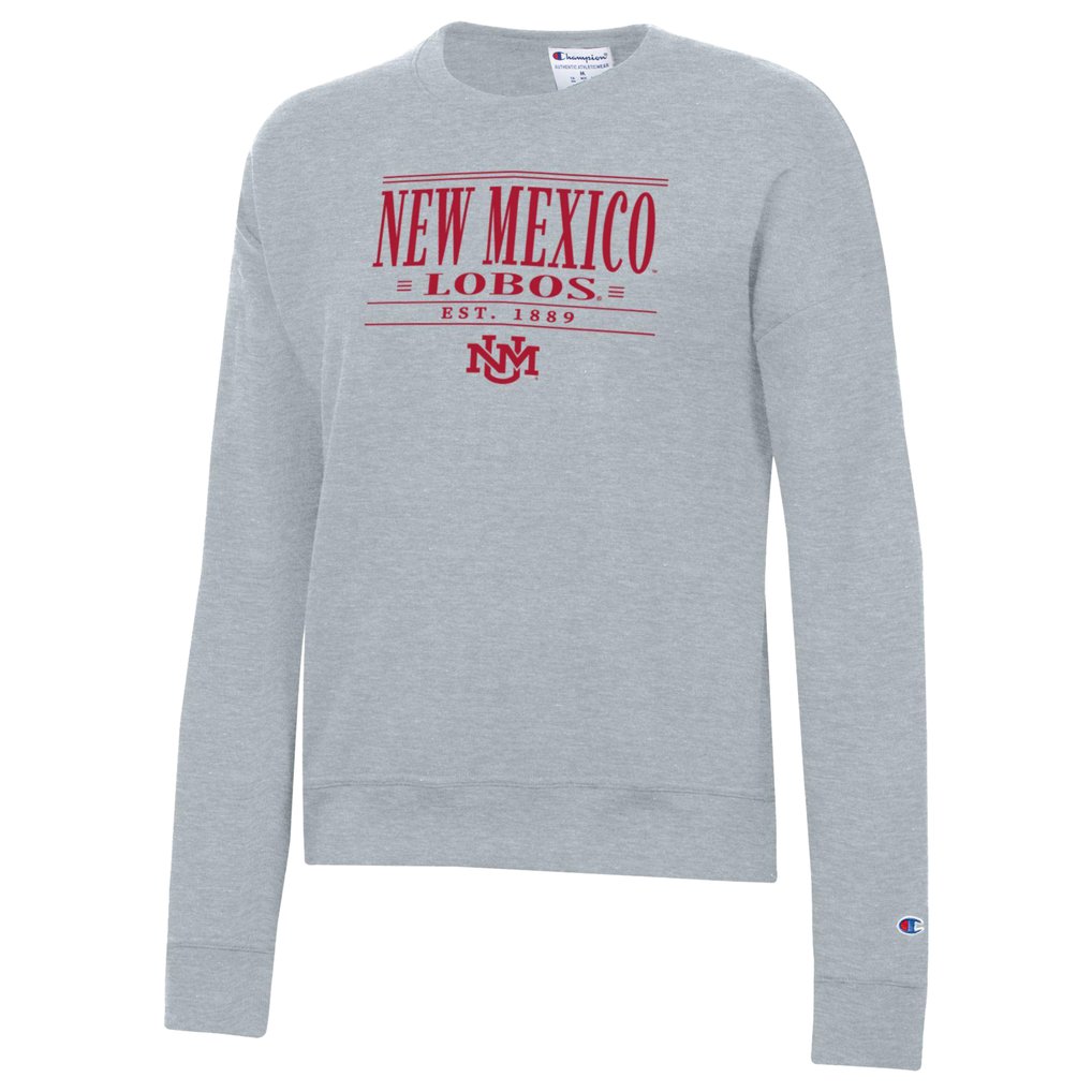  New Mexico Lobos Champion Women's Powerblend Pullover Sweatshirt - Gray